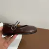 Zapatos Mary Jane de Cuero Poco Profundos con Letras Elegantes para Niñas 2026 Nuevo Otoño Temprano Estilo Coreano Zapatos de Princesa con Pedrería para Niños Modernos