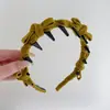 Diadema Vintage de Terciopelo con Lazo y Dientes para Mujer, Diadema de Invierno y Otoño de Gama Alta, Accesorio Versátil y Elegante para el Cabello