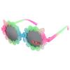 Óculos de sol redondos Estilo Daisy Óculos de sol Cute Flower Óculos infantis Óculos de sol de festa Óculos de praia estilo menina