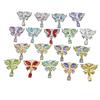 Pingente Borboleta com Zircônia Colorida Totalmente Cravejado com Diamante Pingente com Borla Gota d'Água Acessórios para Pulseira de Contas de Cristal DIY Brincos Colar