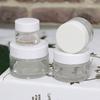 Atacado 5-100g frasco de creme de vidro transparente 50g30g20g15g frasco de creme para os olhos frasco de cosméticos sub-engarrafado