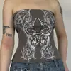 2026 Verano Retro Transfronterizo Estampado de Patrón Geométrico Estilo Europeo y Americano Top sin Mangas Chaleco Corto Punk para Mujer