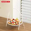 Plato de frutas para el hogar, sala de estar, mesa de café, multicapa, lujo ligero, cesta de frutas de alta gama, dulces, pasteles, frutas secas, exhibición de bocadillos, estante de almacenamiento