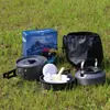 Set de Cocina Portátil para Camping al Aire Libre Aleación de Aluminio Oxidación Dura Combinación de Olla Tetera Hervidor para 2 Personas 3 Personas Utensilios de Cocina Vajilla