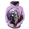 Moletom com Capuz Masculino Transfronteiriço para Halloween, Primavera e Outono, Estampa Digital 3D, Solto, Casual, Esportivo, Pulôver de Natal
