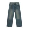 MTLCLOTHES jeans rectos de pierna recta de verano 2024 para hombre, nuevos, retro, desgastados, holgados, con diseño de mopa vertical, de moda