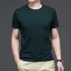 Camiseta de Manga Corta para Hombre con Cuello Redondo, 100% Algodón Puro, Casual, Versátil, Top Liso Sencillo, sin Cierre, Capa Base, Camiseta de Algodón de Grado de Exportación para Hombre
