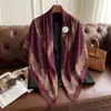 Nuevo Pañuelo de Seda para Primavera y Verano, Estilo Delgado, Bufanda Cuadrada Grande de 130 cm, Pañuelo Decorativo Estampado de Alta Gama, Chal Versátil