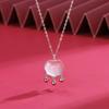 Colar de prata esterlina S925 Ruyi Ping An Lock Calcedônia branca Colar retrô leve de luxo feminino Nicho Simples Combinando tudo Atacado