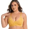 Sutiã Feminino Grande Tamanho Transfronteiriço, Ajustável para Seios Grandes, Pequeno e Fino, Aro de Aço com Memória, Renda Sexy Retratora de Seios