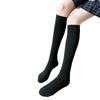 Calcetines de compresión para pantorrillas de mujer, calcetines adelgazantes hasta la rodilla, calcetines para pantorrillas estilo coreano, estilo japonés para primavera y otoño, color liso blanco y negro, calcetines anti-pilling