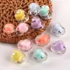 Acrílico 15MM Transparente Colorido Agujero Horizontal Grueso Corazón Abalorio DIY Hecho a Mano Cuentas Cadena de Teléfono Accesorios Piezas