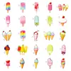 50 Nuevas Pegatinas de Verano Transfronterizas de Paleta de Hielo Postre Helado Fácil de Rasgar con Asa Pequeña para Decoración de Diario
