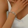 Europeu e Americano Nicho Simples Personalidade Geométrico Vazado Joias Costura Corrente Design Diamante Luxo Cobre Pulseira para Mulheres