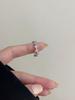 Material de cobre Y2K dulce chica genial anillo de circón rosa Alto sentido Estrella de la awn combinación de amor anillo apilable anillo