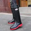 Zapatos de lluvia transfronterizos nuevos de protección laboral de suela gruesa 45CM extra altos para hombre resistentes al desgaste antideslizantes impermeables de tubo largo para sitio de construcción