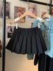 Toma real en stock estilo chica hot vintage traje de costura falda plisada falda pantalón de mujer A una falda corta cintura alta falda de paraguas