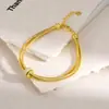 Pulsera Anillo de Correr Original Importado Italiano Chapado en Oro Lujo Ligero Full Diamante, Diseño de Doble Capa de Gama Alta de Moda de Nicho