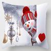 Navidad Muñeco de Nieve Terciopelo piel de durazno Hogar Sofá Almohada Funda de Cojín Imagen de Dibujos Animados Sala de Estar Dormitorio Funda de Almohada