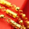 Colar Masculino Hexagonal com Padrão de Bambu Dourado Falso 8mm de Espessura Extra Banhado a Ouro 18K Yiwu Pequeno Artigo Estilo Retro Tendência