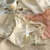 Embalado individualmente!!! Calcinha sexy feminina de renda vazada com laço, cintura média, para jovens senhoritas