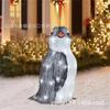 Pingüino de Navidad acrílico 2023 20 luces LED lámpara de decoración de jardín estaca Decoración navideña decoración de fiesta y patio