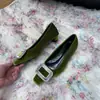 Zapatos planos de strass, salones de ante de punta cuadrada poco profundos, zapatos nuevos para todas las estaciones, estilo profesional, tacones gruesos, plantilla de látex, perfectos con vestidos, diseño minimalista, zapatos de boda