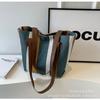 Bolso de Lona Rayado de Moda para Mujer 2026 Nuevo Bolso Tote Casual de Gran Capacidad Bolso de Hombro para Estudiantes Clase Viajes