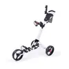 Carrito de Empuje Plegable para Bolsa de Golf, Marco de Aleación de Aluminio, Carrito de Tres Ruedas de Arrastre Manual para Campo de Golf, Carrito de Bolsa de Golf, Coche Negro, Ruedas Negras