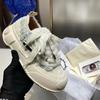 Tênis de Lona Escondido Estilo Wu Jianhao Cadarço Solado Grosso Sorriso Aberto Bico Larga Estilo Casal Sapatos de Mendigo Puro Original