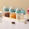Caja de Condimentos Transparente con Forma de Oso para Cocina Doméstica Frasco de Condimentos con Tapa Caja de Almacenamiento Mult piezas para Sal Azúcar Glutamato Monosódico Cocina Doméstica