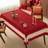 Mantel de Año Nuevo del Año del Caballo, Lavable, Impermeable, Resistente al Aceite, Resistente al Calor, Mantel para Mesa de Café Rojo con Atmósfera de Año Nuevo 2026