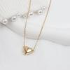 Collar de acero de titanio con imán en forma de corazón se puede usar por separado Corea del Sur nuevo simple temperamento 18K lujo ligero sensación de alta gama