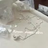 Estilo Ins Coreano Joyería de Plata Pequeña Fresca Plata de Ley S925 Collar con Forma de Media Luna y Arco, Estilo Simple y Versátil