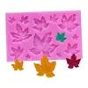 Molde de Silicone Folha de Bordo Folha de Ácer Coleção de Folhas Molde de Silicone para Fondant Molde para Decoração de Bolo