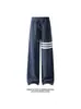 Colección Otoño 2026: Pantalón de Chándal Blanco con Patrón de Escamas de Dragón, Tres Rayas TB, Tallas M-5XL, HK261067-Especial P30