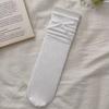Meias para Mulheres Verão Cor Sólida Malha Meias Brancas Renda Estilo Puro Lustre Meias Finas para Mulheres Meias de Cano Médio Atacado