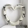 Moldura Oca Grande em Formato de Coração Laço Balão Folha de Alumínio Balão de Aniversário Decoração de Festa Infantil Adereços para Fotos Decoração