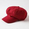 Gorro Melard Otoño e Invierno Boina Octogonal de Lana para Mujer Versátil Cubre Rostro Ala Corta Color Café Vintage Gorro de Pintor