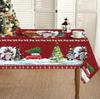 Toalha de Mesa Transfronteiriça Nova Toalha de Mesa Toalha de Mesa Impermeável Natal Vermelho Retangular Sofisticada Decorativa Conjunto de Festival