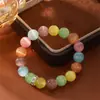 Pulsera de Piedra Ojo de Gato Colorida de Aspecto Elegante para Mejores Amigas y Estudiantes Ins Pulseras Dulces de Colores Caramelo Coloridos y Lindos para el Verano