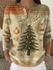 Sudadera de Punto con Cuello en V, Botones y Mangas Largas, Estilo Nuevo Transfronterizo, Otoño e Invierno, Suéter con Estampado de Moda Personalizado para Mujer