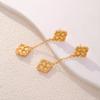 Pendientes Cdd Gold Fashion Diseño Original Elemento Trébol de Cuatro Hojas Incrustados con Resina Venta Directa del Fabricante