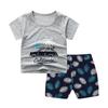 2025 Nova Camiseta de Manga Curta Infantil Verão Bebê Meninos e Meninas Conjunto de Shorts de Manga Curta para Casa Atacado