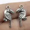 25x13mm 1,8g Prata Antiga Joias Atacado Artesanal DIY Animal Voador Tucano Pingente