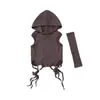 Traje de Ropa Moderna para Street Dance Infantil, Traje Gris con Capucha de Manga Corta para Niño, Traje de Performance Estilo Wasteland Fresco y Atrevido para Niña