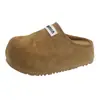 Zapatos de Algodón con Suela Suave, Zapatillas para Mujer, Cabeza Grande, Feos pero Lindos, Nuevos Zapatos de Piel Otoño/Invierno 2026, Calzado para Exteriores, Aumentan la Altura, Slip-on, Zapatos Birkenstock