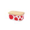 Mantequillera de cerámica estilo occidental, plato para pastel, mantequillera, tarro sellado, caja para snacks de uso doméstico, caja para conservar alimentos frescos con tapa de madera, juego