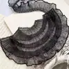 Encaje plisado de malla de puntos blanco y negro de 4 cm de ancho, accesorios para el cabello, decoración para muñecas de pastel, manualidades para hacer tú mismo