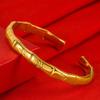 Jin Jiahua galvanoplastia al vacío personalidad pared interior lisa pulsera de bambú sección de apertura pulsera de alto relieve joyería de boda